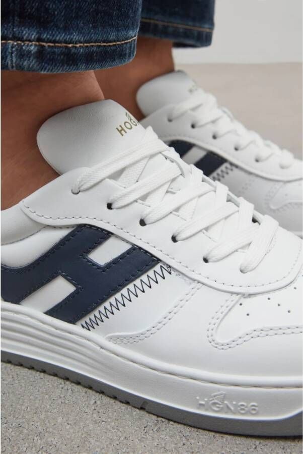 Hogan Blauwe Suède Sneakers White Heren