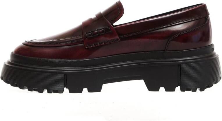 Hogan Bordeaux Leren Loafer Mocassin