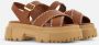 Hogan Bruin Leren Sandalen met Kruisband Brown Dames - Thumbnail 2