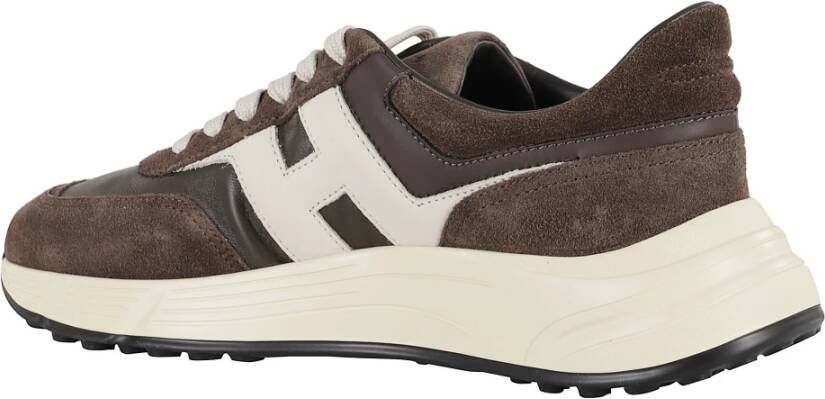 Hogan Bruine Hyperlight Sneakers met leren bovenwerk