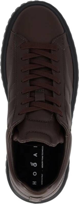 Hogan Bruine leren H-Stripes sneakers