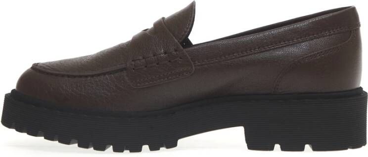 Hogan Bruine Leren Loafers