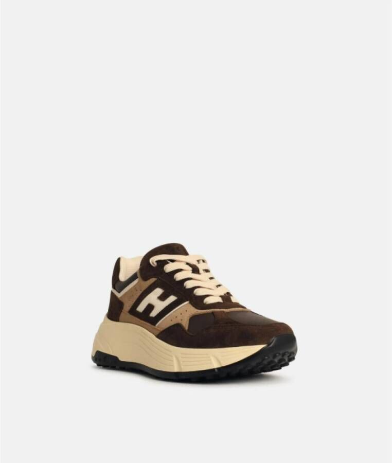 Hogan Bruine Leren Sneakers met Memory Foam