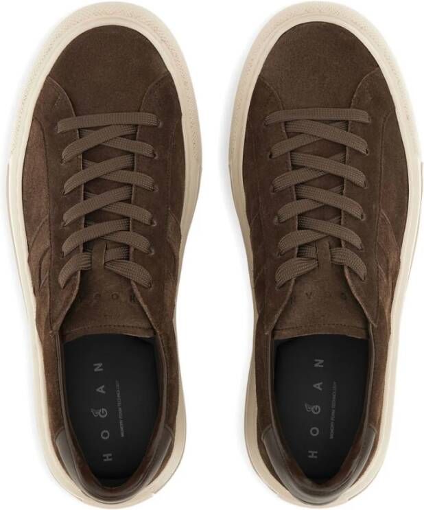 Hogan Bruine Leren Sneakers voor Mannen