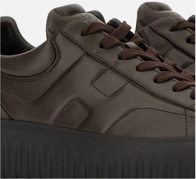 Hogan Bruine Platte Schoenen voor Vrouwen