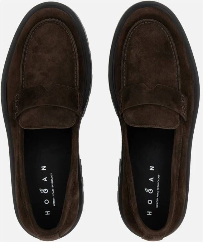 Hogan Bruine Platte Schoenen voor Vrouwen