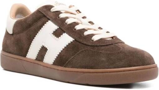 Hogan Bruine Sneakers Zijde Nylon Stijlvol
