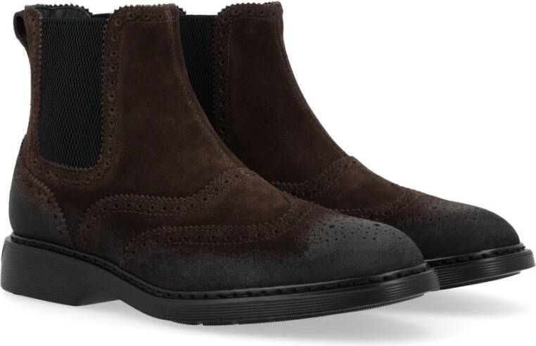 Hogan Bruine Suede Chelsea Boot H576 Brown Heren