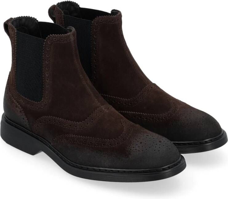 Hogan Bruine Suede Chelsea Boot H576 Brown Heren