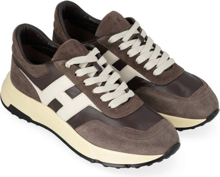 Hogan Bruine Suede en Nappa Sneaker Hyperlight