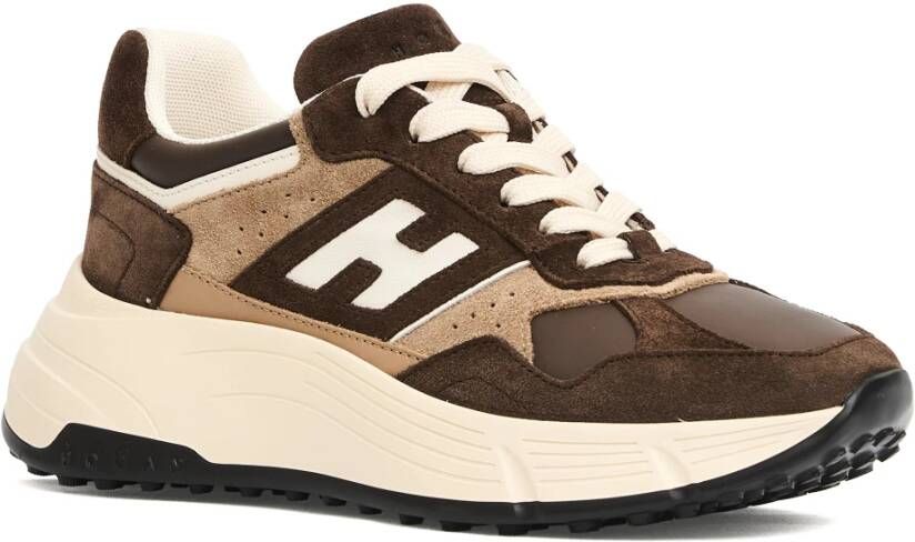 Hogan Bruine Suède Sneakers voor Vrouwen