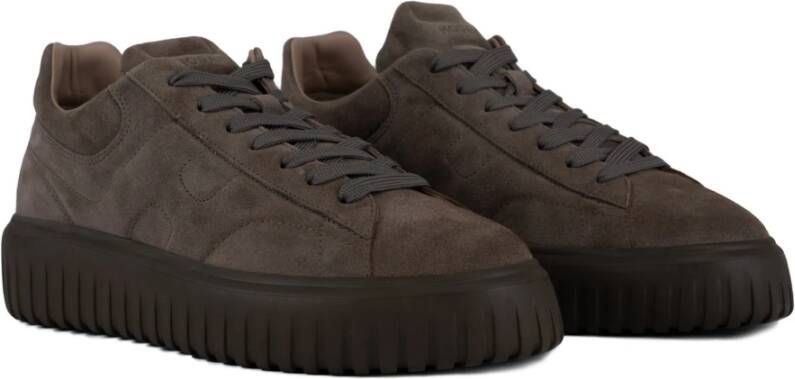 Hogan Bruine Suède Veterschoenen Sneakers