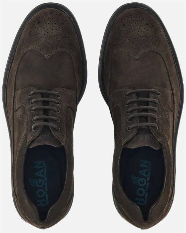 Hogan Bruine Suède Veterschoenen voor Heren