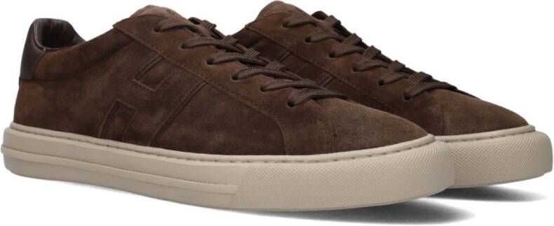 HOGAN Lage Sneakers Heren H691 Allacciato H Maat: 48 5 Materiaal: Suède Kleur: Bruin - Foto 3