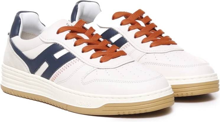 Hogan Casual Sneakers Vetersluiting Stijl Beige Heren
