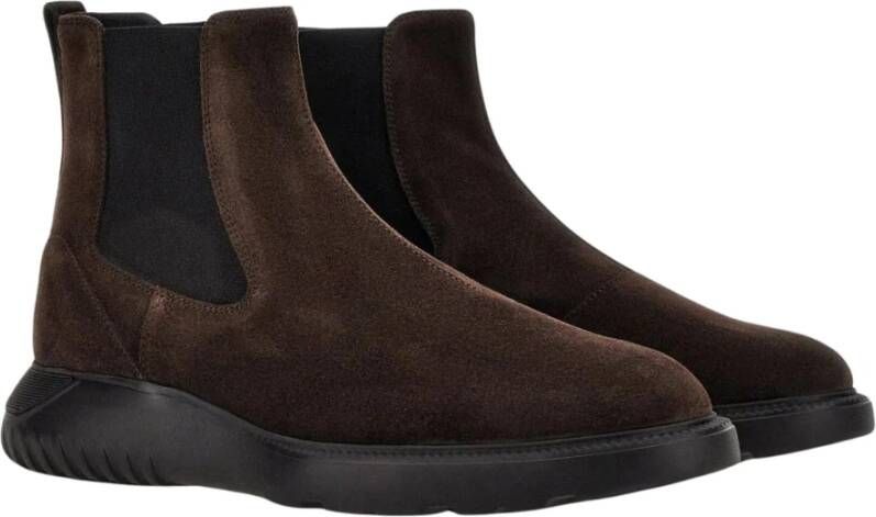 Hogan Chelsea Boot voor Heren Perfecte Mix van Stedelijke Elegantie en Sportiviteit Brown Heren