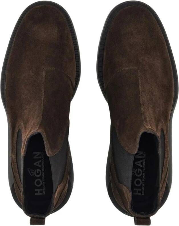 Hogan Chelsea Boot voor Heren Perfecte Mix van Stedelijke Elegantie en Sportiviteit Brown Heren