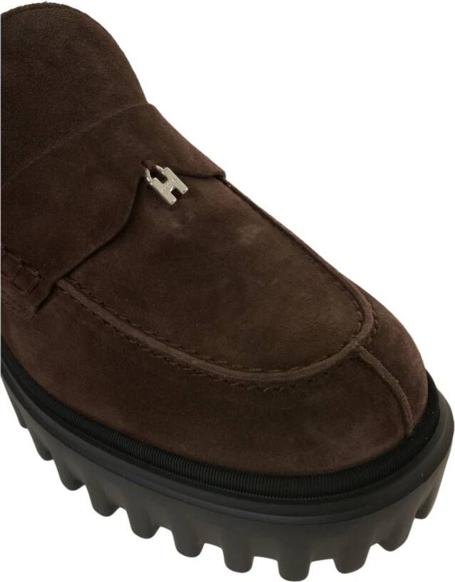 Hogan Elegante suède mocassins met rubberen zool
