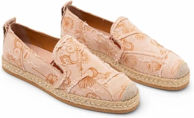 Hogan Espadrille met bloemenprint en gerafelde randen