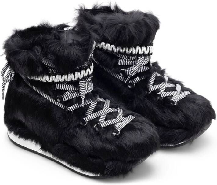 Hogan Faux-Fur Trim Enkellaarsjes
