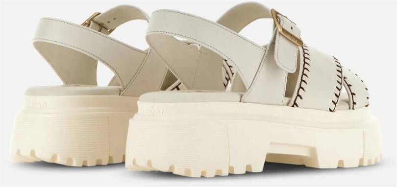 Hogan Flat Sandals Beige Dames