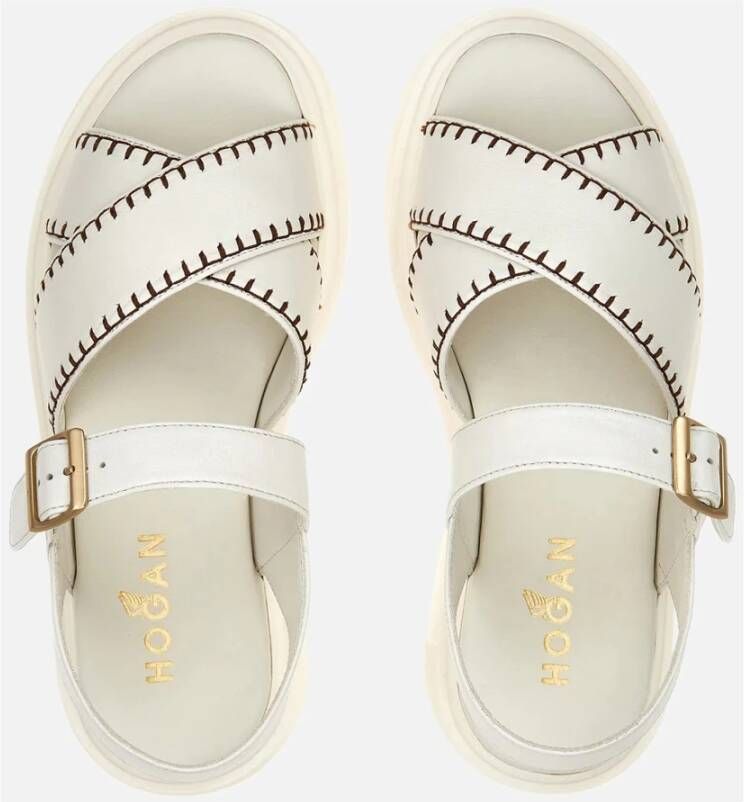 Hogan Flat Sandals Beige Dames