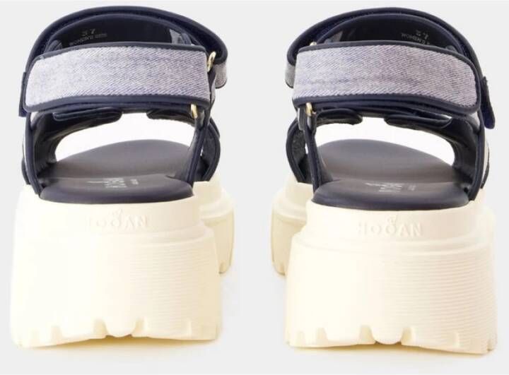 Hogan Flat Sandals Blue Dames
