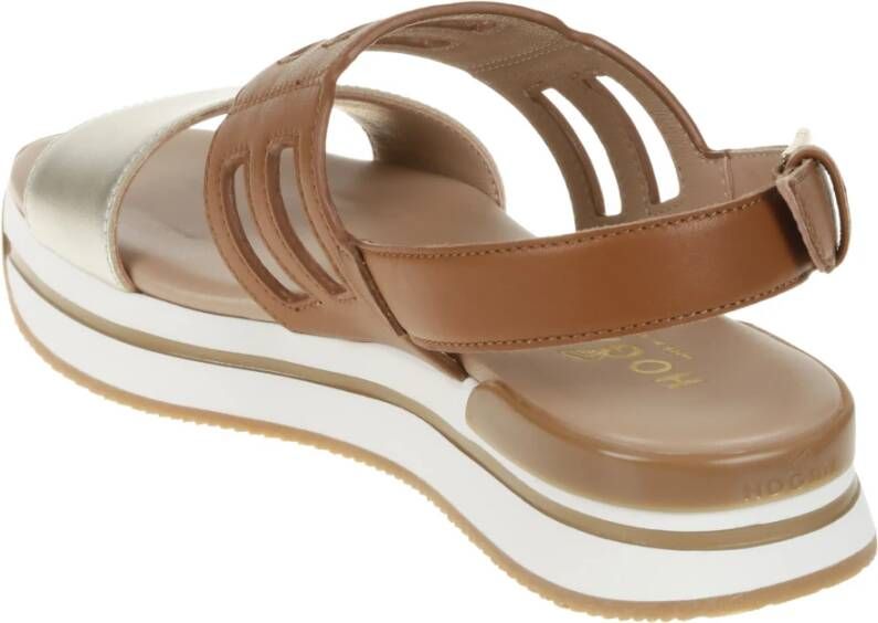 Hogan Flat Sandals Bruin Dames