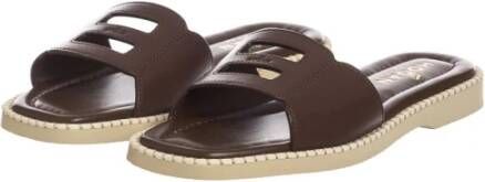Hogan Flat Sandals Bruin Dames