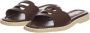 Hogan Bruine Leren Zomerslippers Bruin Dames - Thumbnail 6