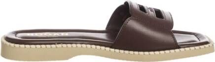 Hogan Flat Sandals Bruin Dames