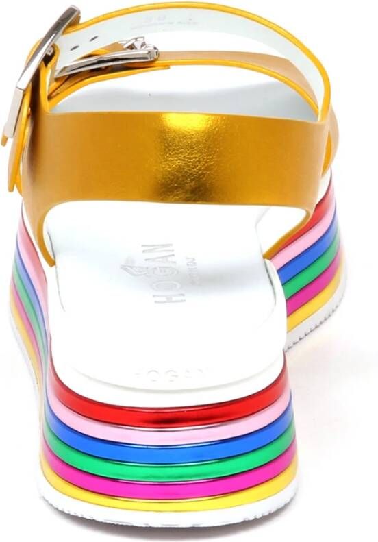 Hogan Gele Wig Sandalen met Gespdetail