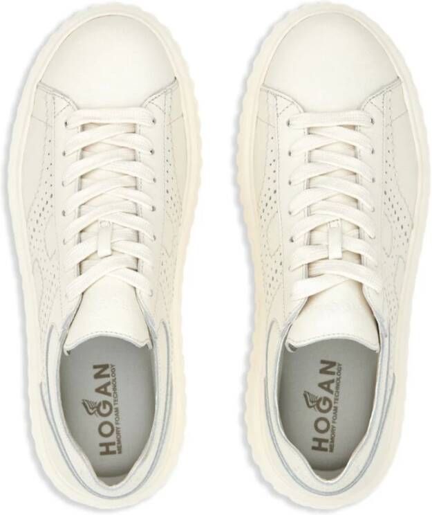 Hogan Geperforeerde Leren Sneakers White Dames
