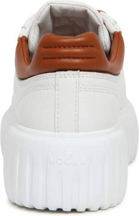Hogan Gestreept witte leren sneakers