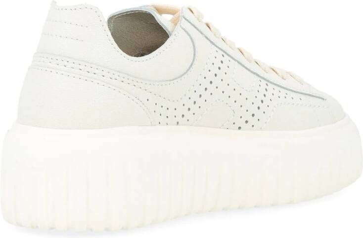 Hogan Gestreepte Geperforeerde Sneakers White Dames