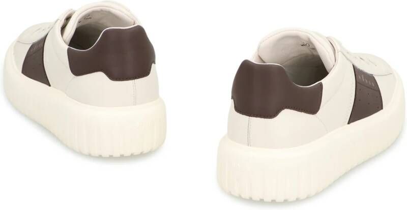 Hogan Gestreepte leren sneakers met contrasterende hiel