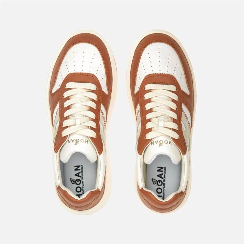 Hogan Sneakers van glad leer met suède inzetstukken Brown Dames - Foto 4
