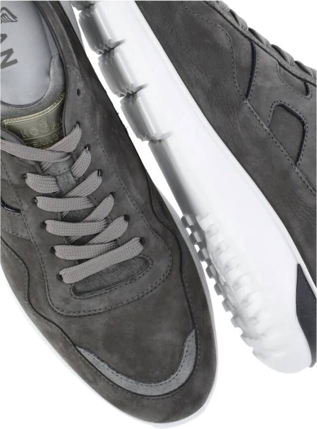Hogan Leren Sneakers Gray Heren