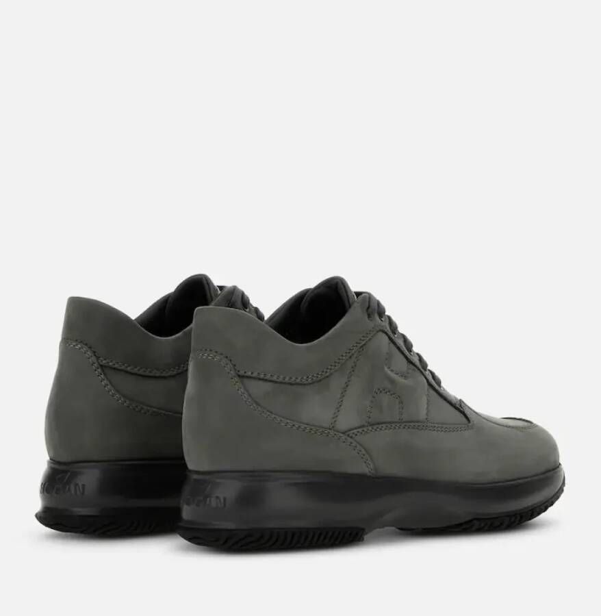 Hogan Grijze Nubuck Sneakers met Gewatteerde H