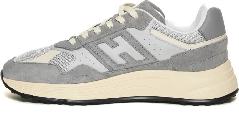 Hogan Grijze Sneakers Hyperlight Leer Mesh