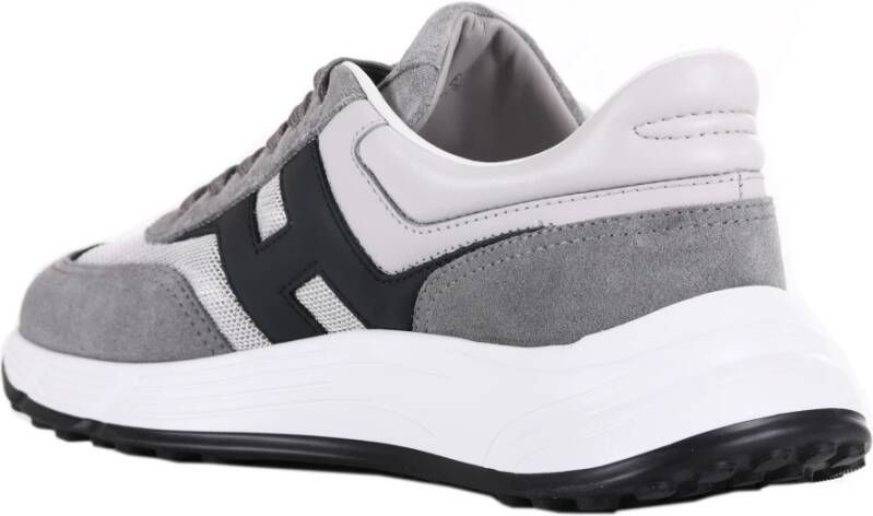 Hogan Grijze Sneakers in Suède en Nylon Mesh