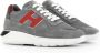 Hogan Grijze Sneakers met Witte Zool en Rode Details Gray Heren - Thumbnail 4