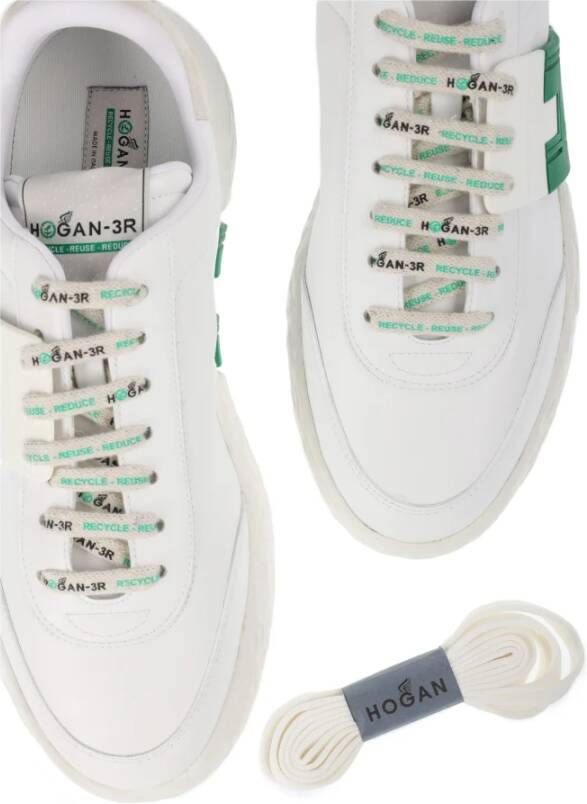 Hogan Groene Sneakers Regular Fit Geschikt voor Alle Temperaturen 100% Leer Green Heren