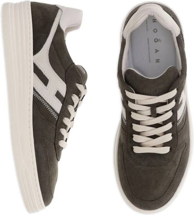 Hogan Groene Suède Leren Sneakers Geheugenschuim