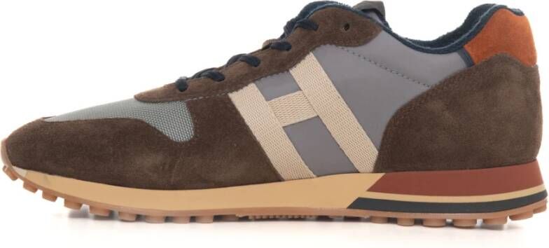 Hogan H383 Sneakers in canvas and leather Bruin Heren