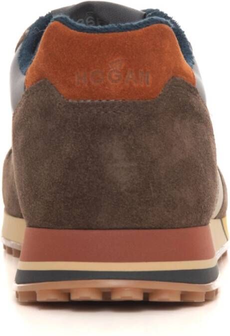 Hogan H383 Sneakers in canvas and leather Bruin Heren