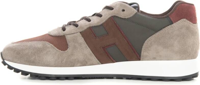 Hogan Canvas en leren sneakers Bruin Heren