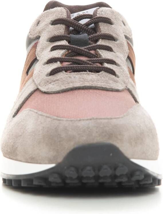 Hogan Canvas en leren sneakers Bruin Heren