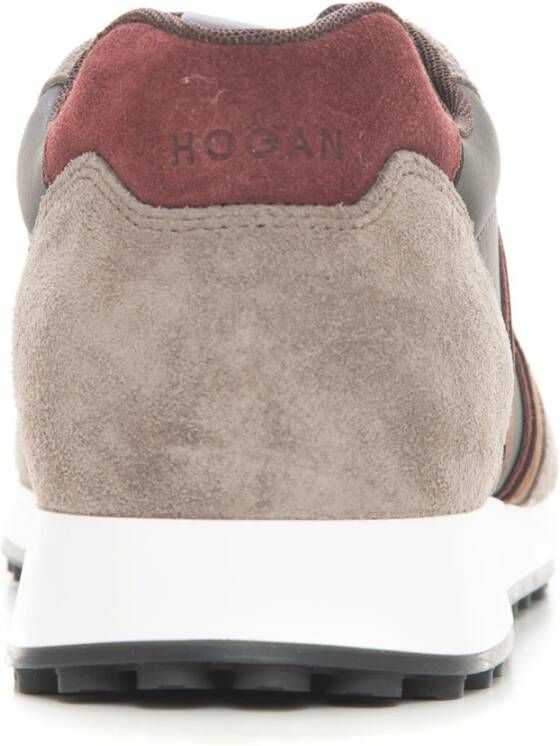 Hogan Canvas en leren sneakers Bruin Heren