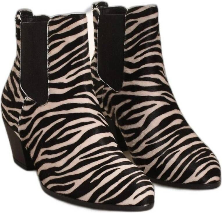 Hogan H401 Chelsea Zebra Geprinte Enkellaars